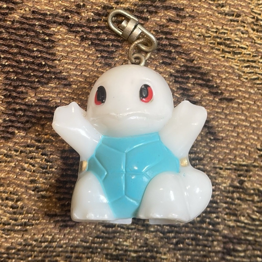 Vtg 1999 Pokemon Squirtle Turtle Japanese Character Kids Keychain Broken